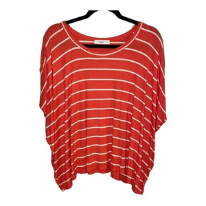 EUC Talulah Horizontal Stripes‎ Textured Ribbed Short Sleeves